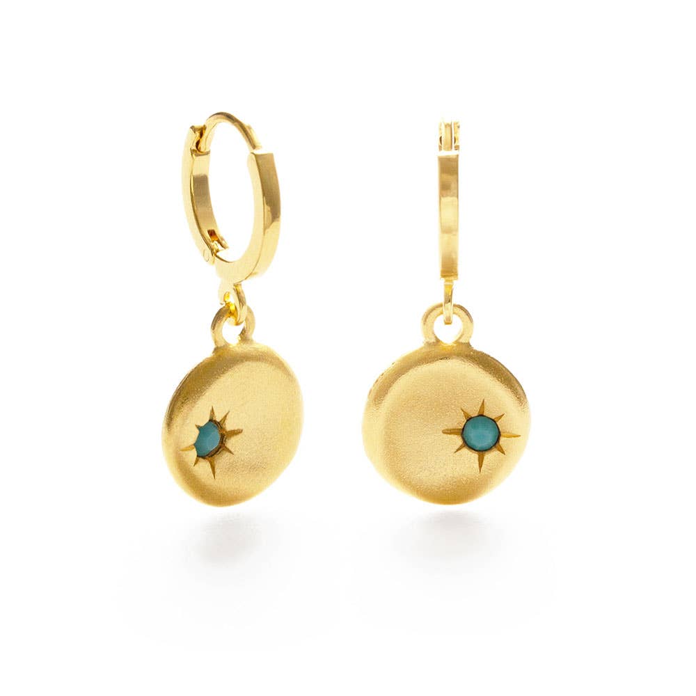 North Star Coin Huggies - Crystal or Turquoise