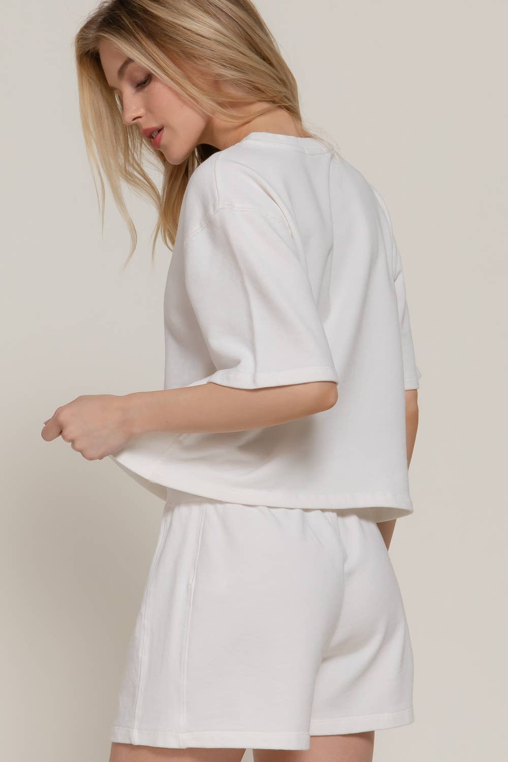 Short Sleeve Jersey Top - White