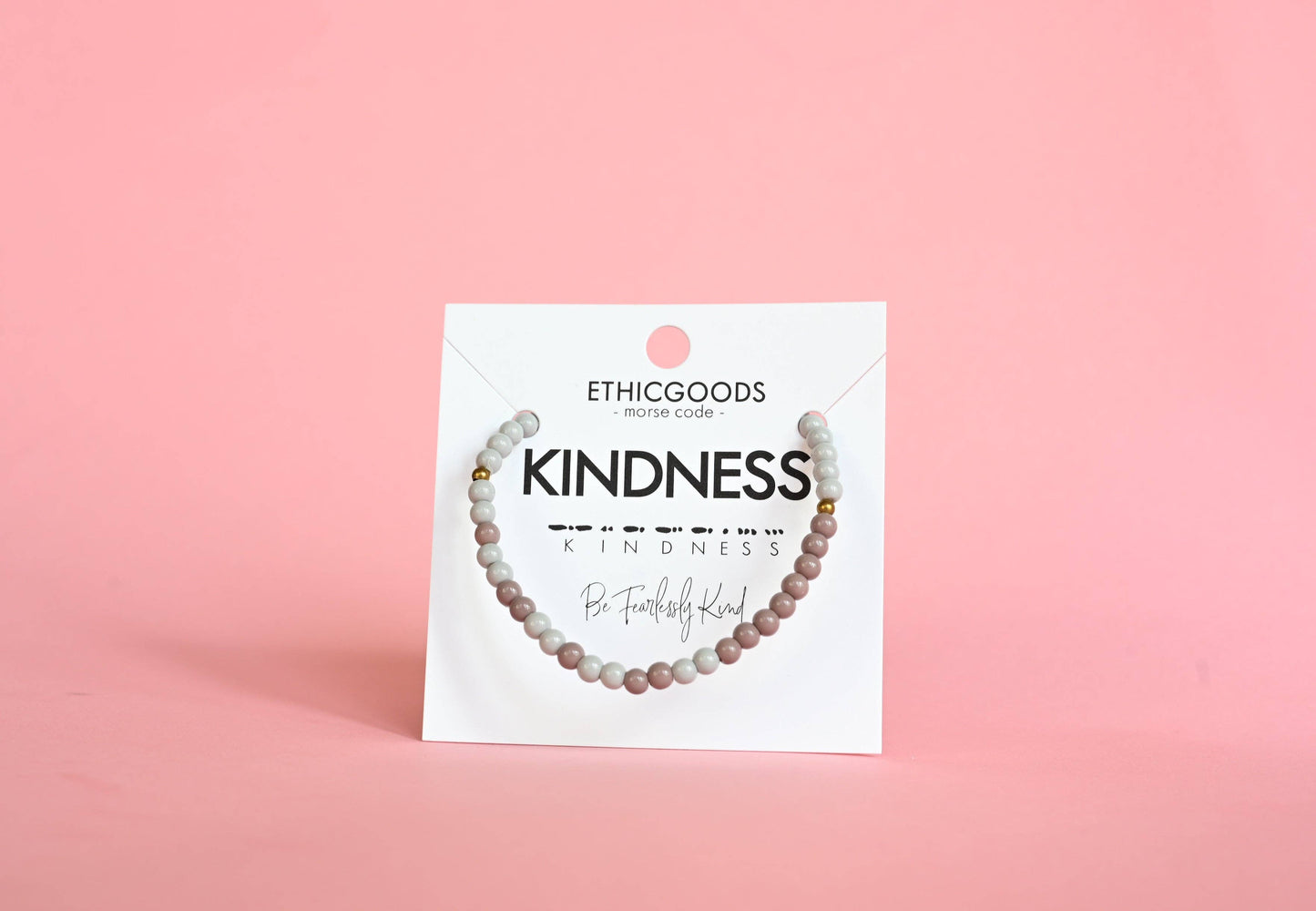 Morse Code Bracelet | KINDNESS: Light Grey & Lilac