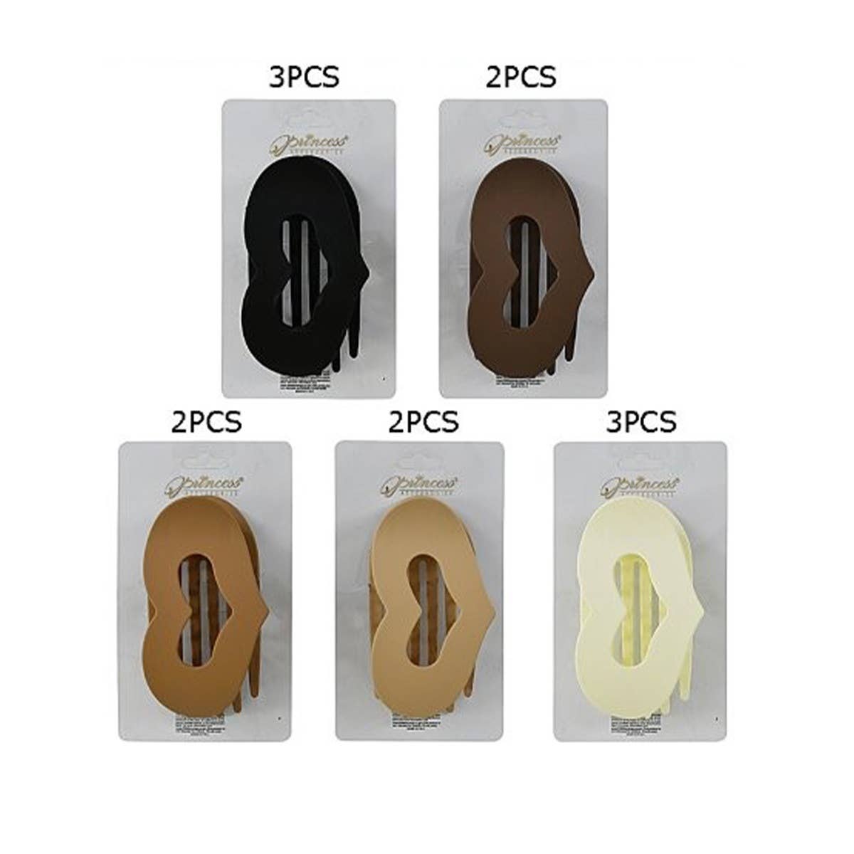 Heart Shaped Flat Hair Claw Clips