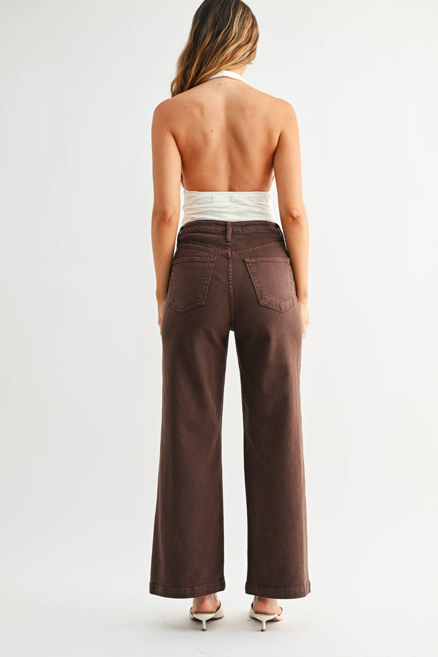 Patch Pocket Wide Leg - Dark Brown