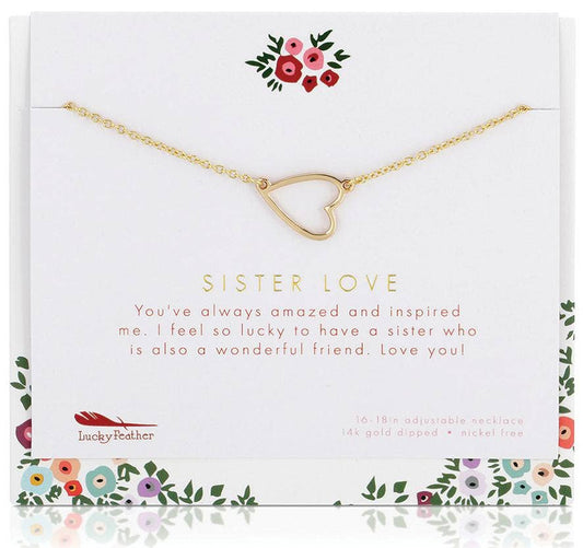Friend/Family Necklace + Card/env - SISTER LOVE