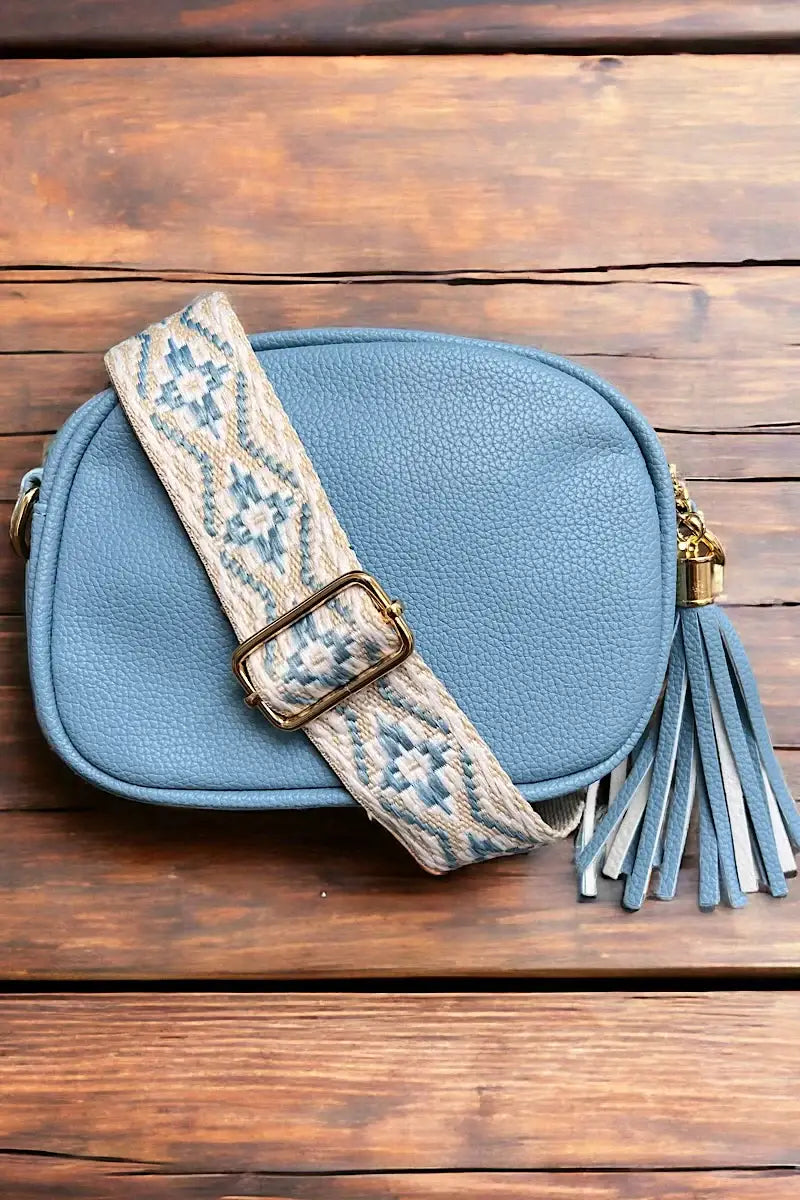 Kids (or Adults) Crossbody w/guitar strap - Dusty Blue