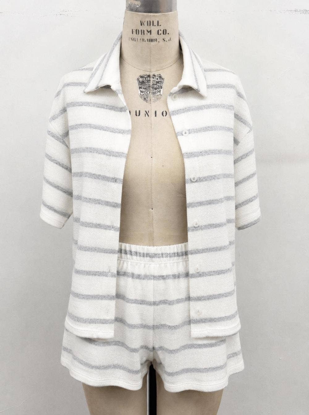 Cozy Stripe Lounge Short Set
