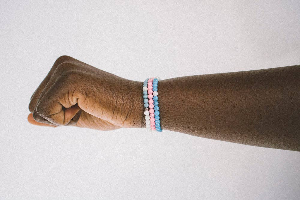 Morse Code Bracelet | JOY: Niagra & Light Green