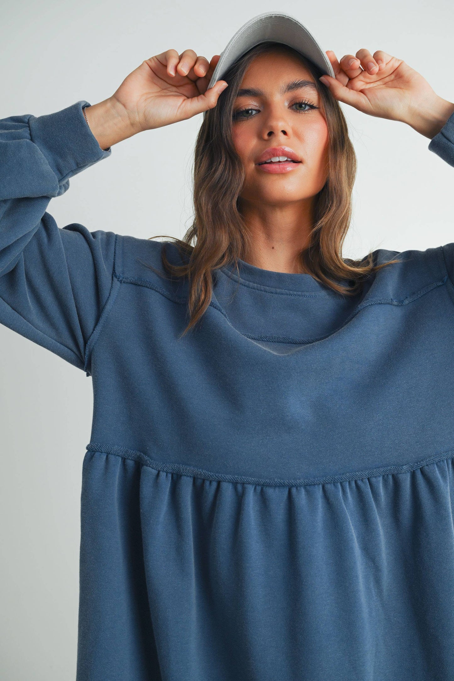 Full Sleeve Mini Dress - Navy