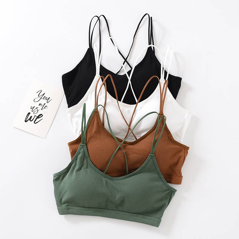Soft Breathable Cotton Padded Bra Bralette crop top