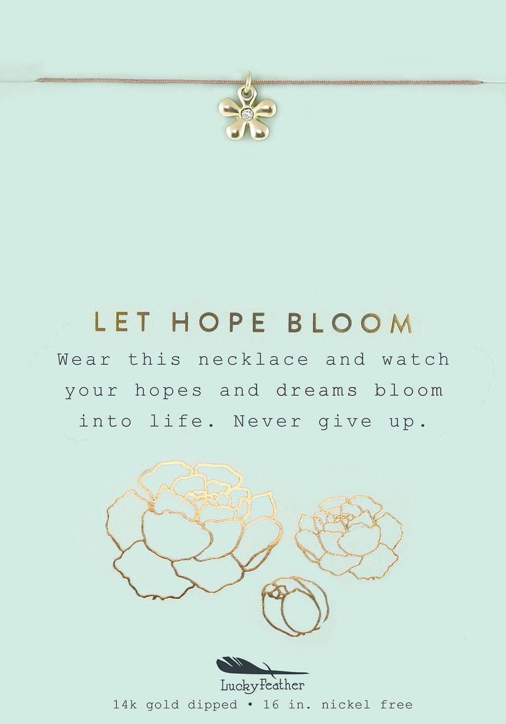 New Moon Gold Necklace - LET HOPE/FLOWER