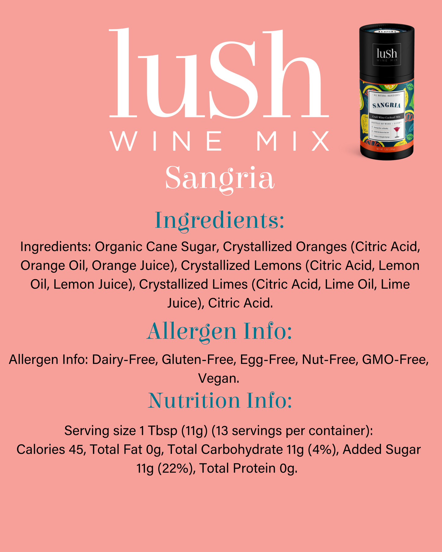 Sangria Wine Slushie - 8+Servings Organic Cocktails Mocktail
