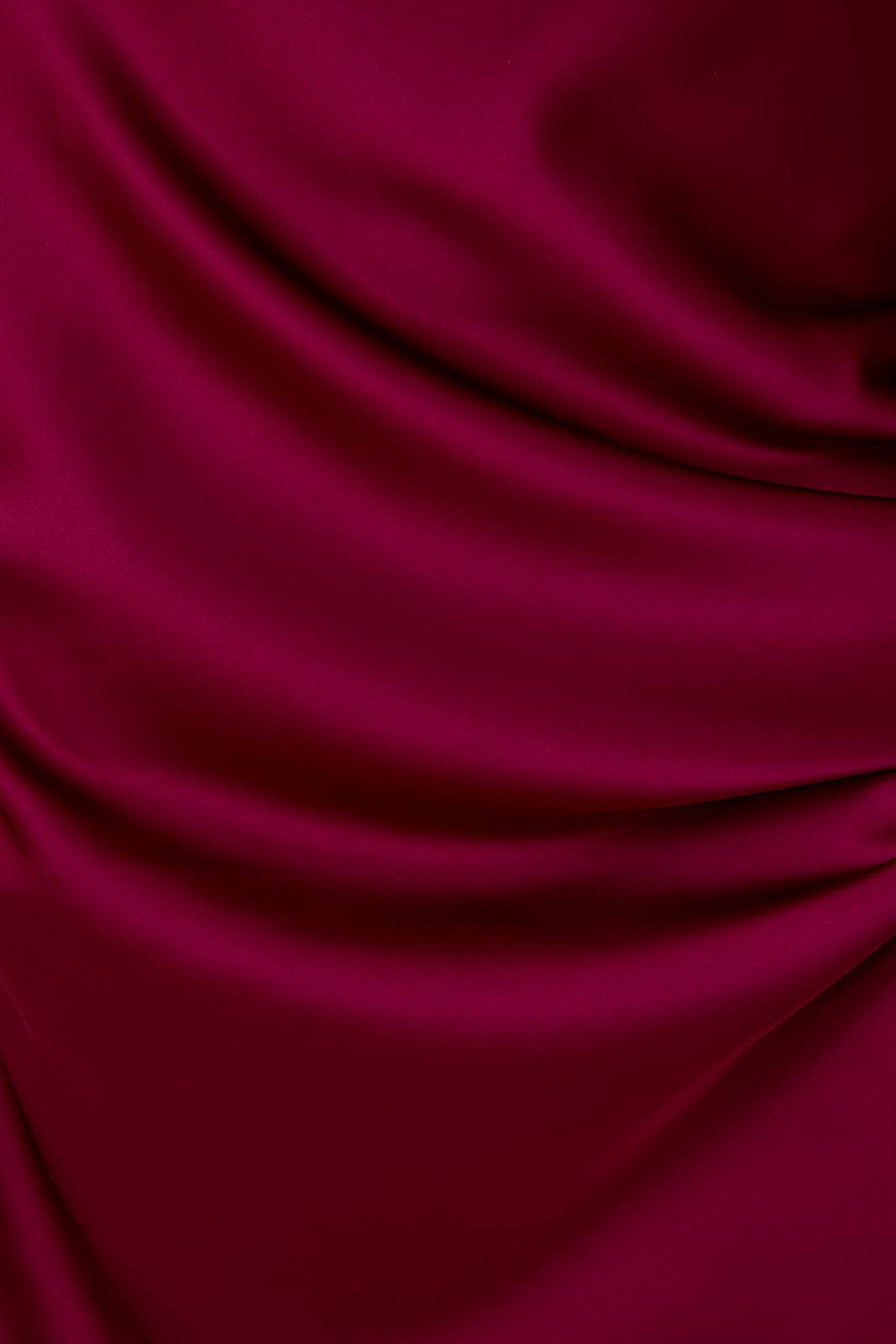 Satin Midi Skirt - Cranberry