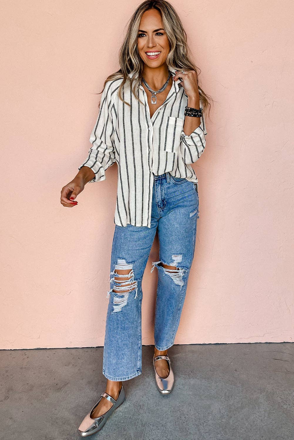 Jenny Stripe Button Down