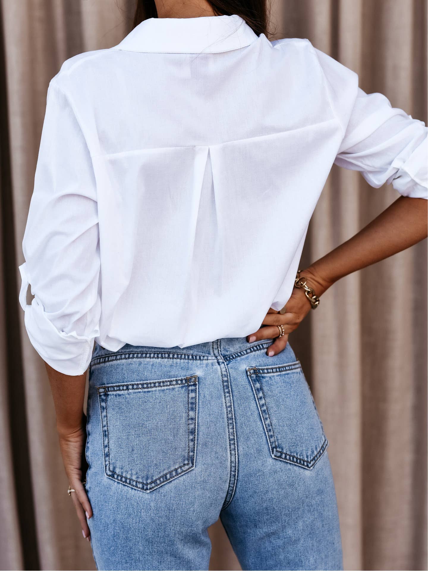 Polly Jane Simple White Button Down