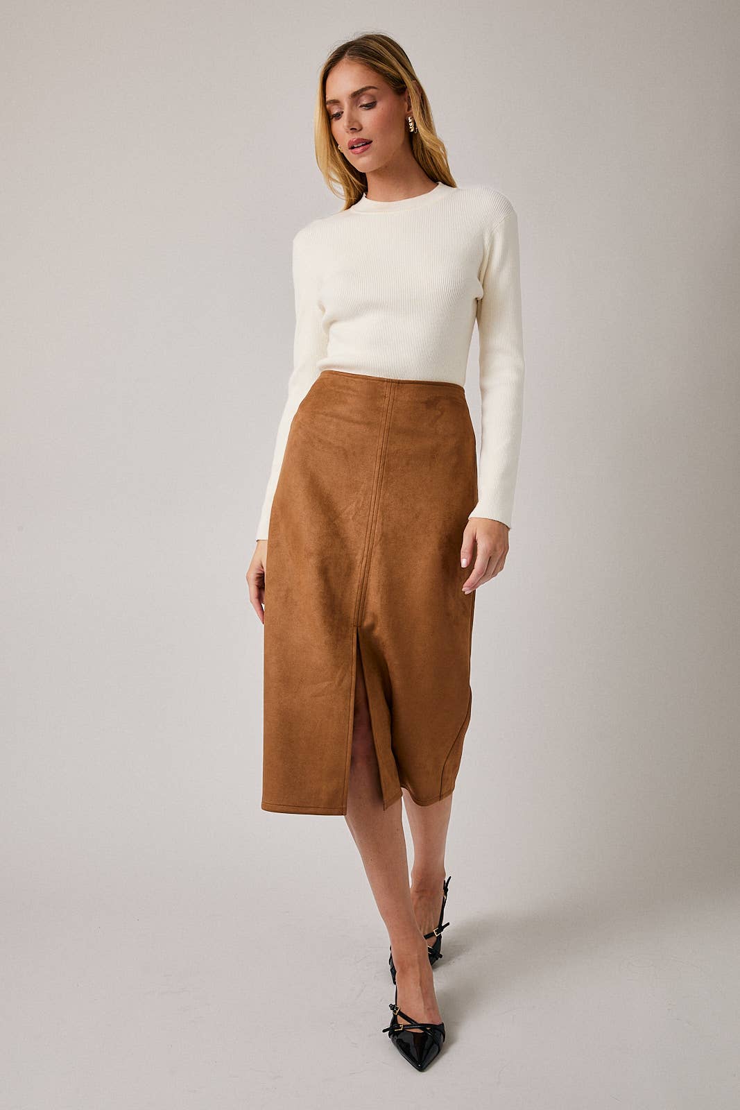 Suede Feel Maxi Skirt