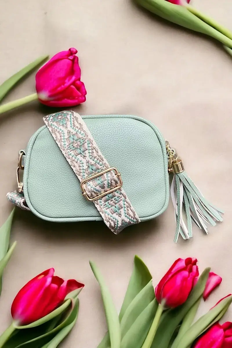 Kids (or Adults) Crossbody w/guitar strap - Sage Green