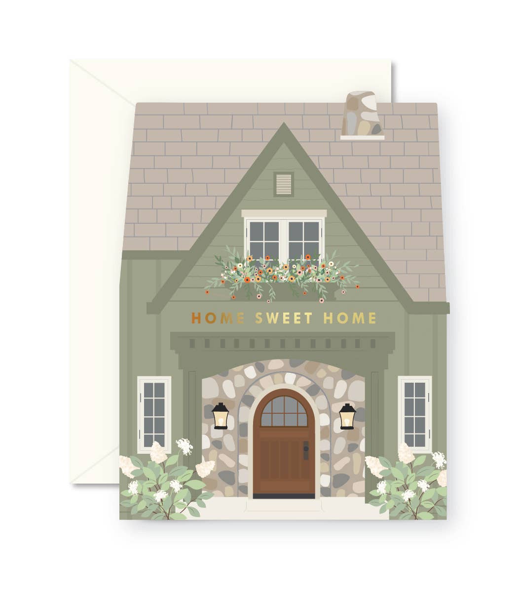 Green Home Sweet Home folded Greeting Card