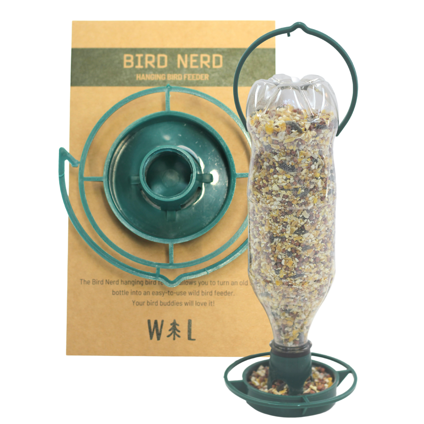 Bird Nerd Recycled Bottle Bird Feeder