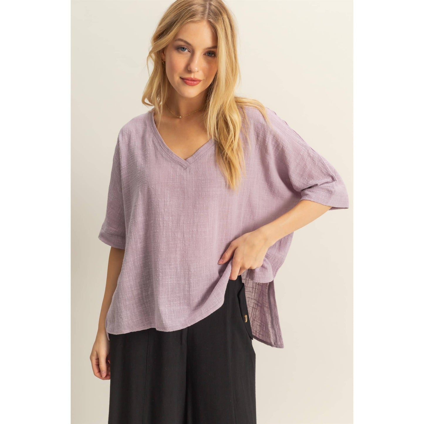 Oversized Cotton Top- Lavender