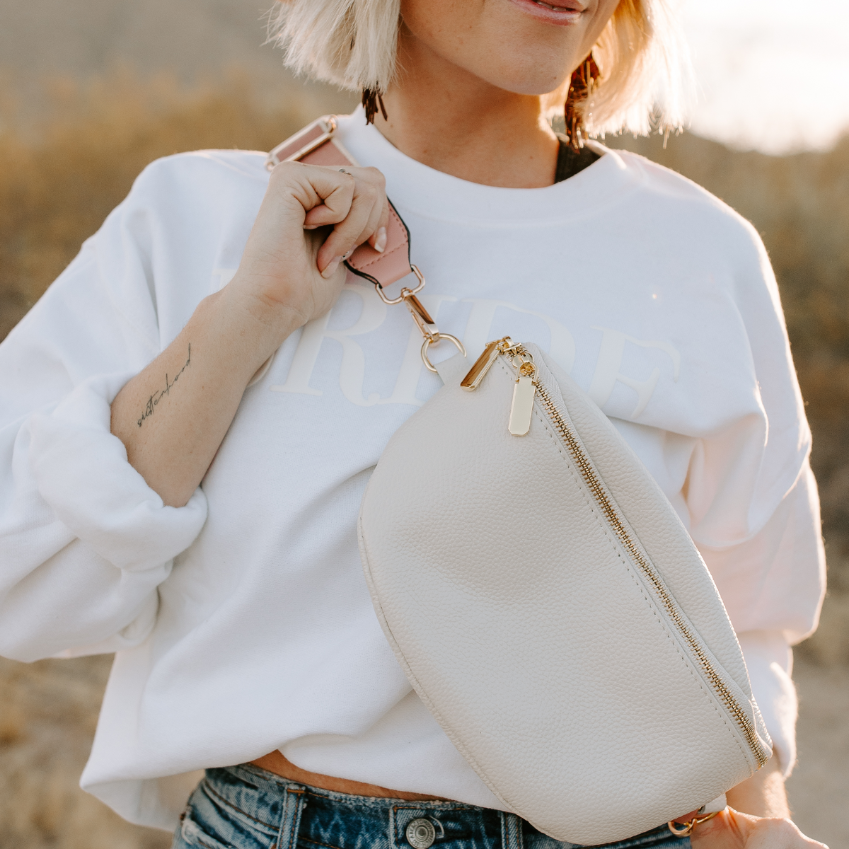 Leather Crossbody - Ivory