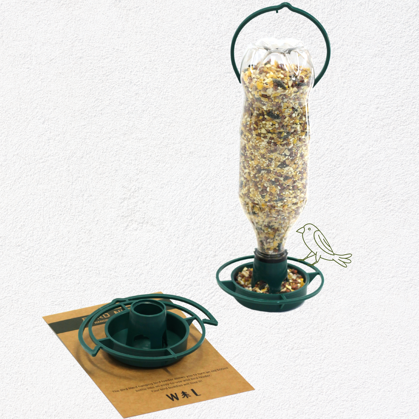 Bird Nerd Recycled Bottle Bird Feeder