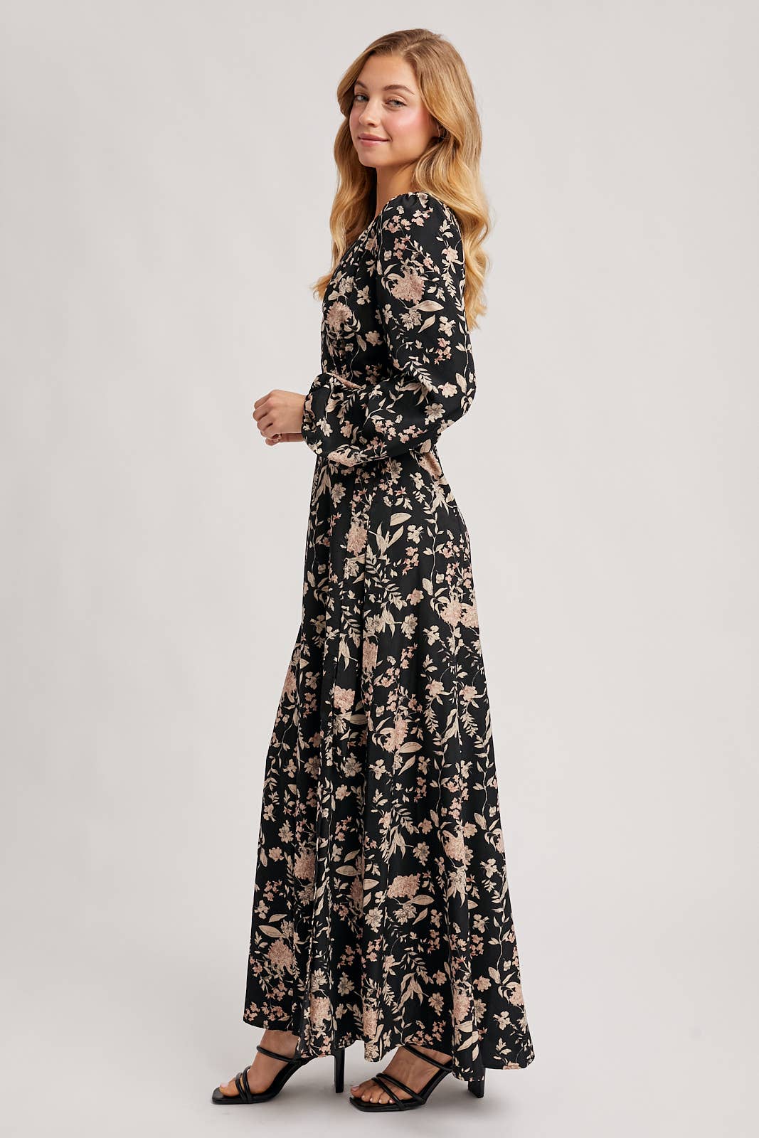 Wrap Maxi Dress w/ Floral Print
