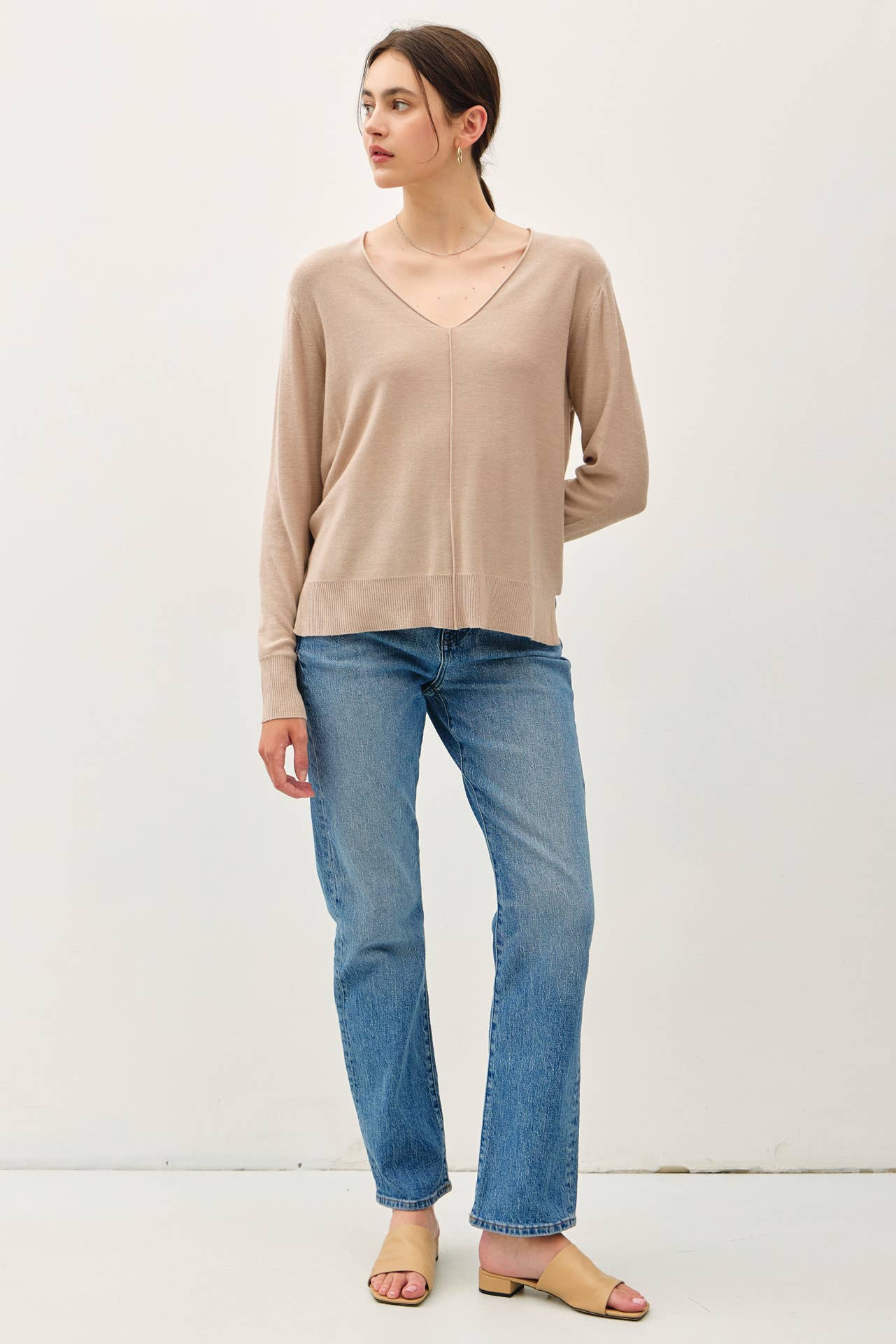 Light Weight V- Neck Sweater