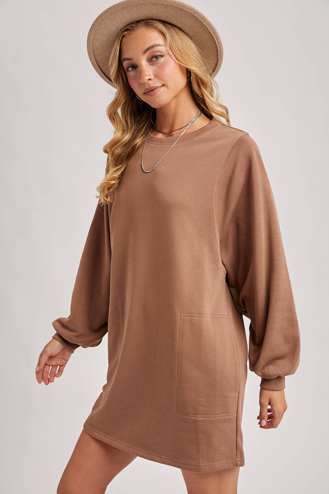 Oversized Sweater Dress w/Pockets - Coco