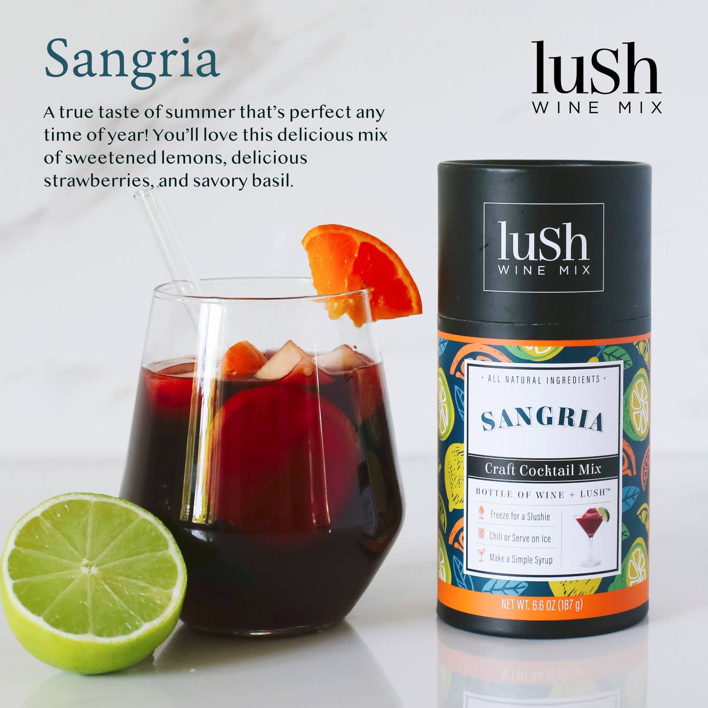 Sangria Wine Slushie - 8+Servings Organic Cocktails Mocktail