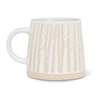 Wide Base Mug -Birch Trees