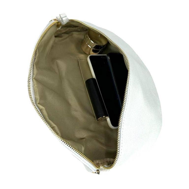Large Italian Leather Crossbody - Camel