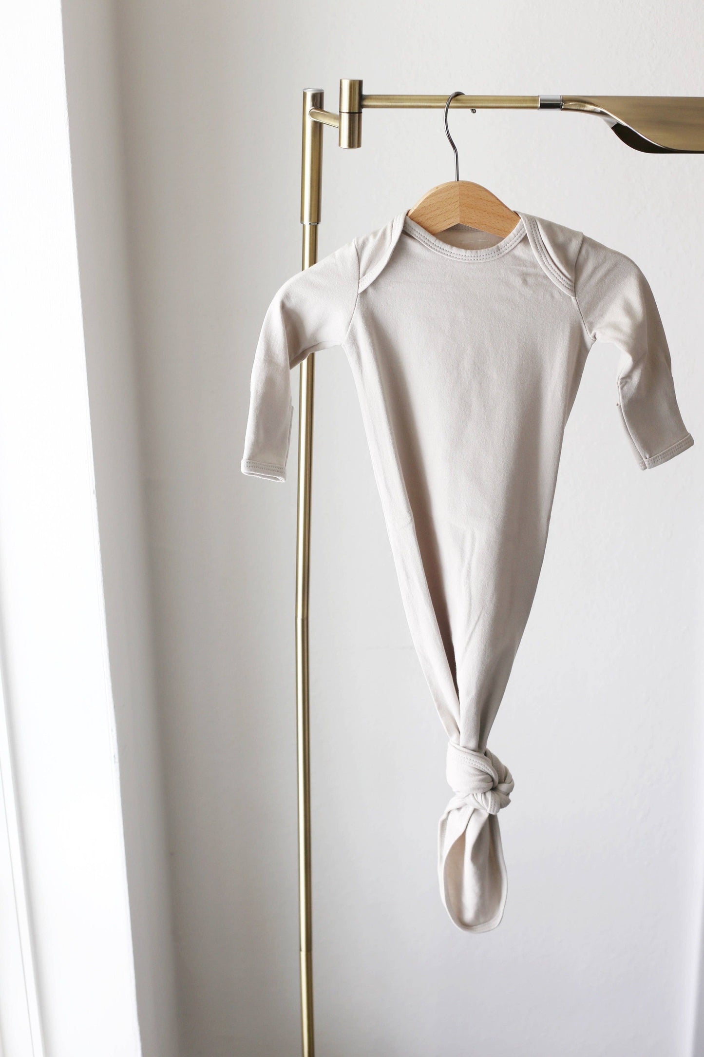 Organic Cotton Knotted Gown - Oat