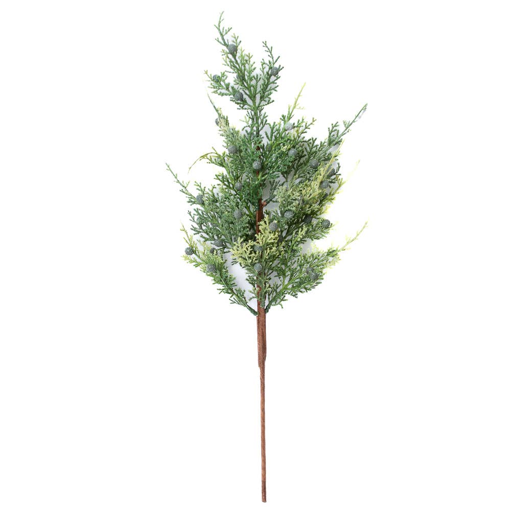 18" Faux Cedar Juniper Berry Spray