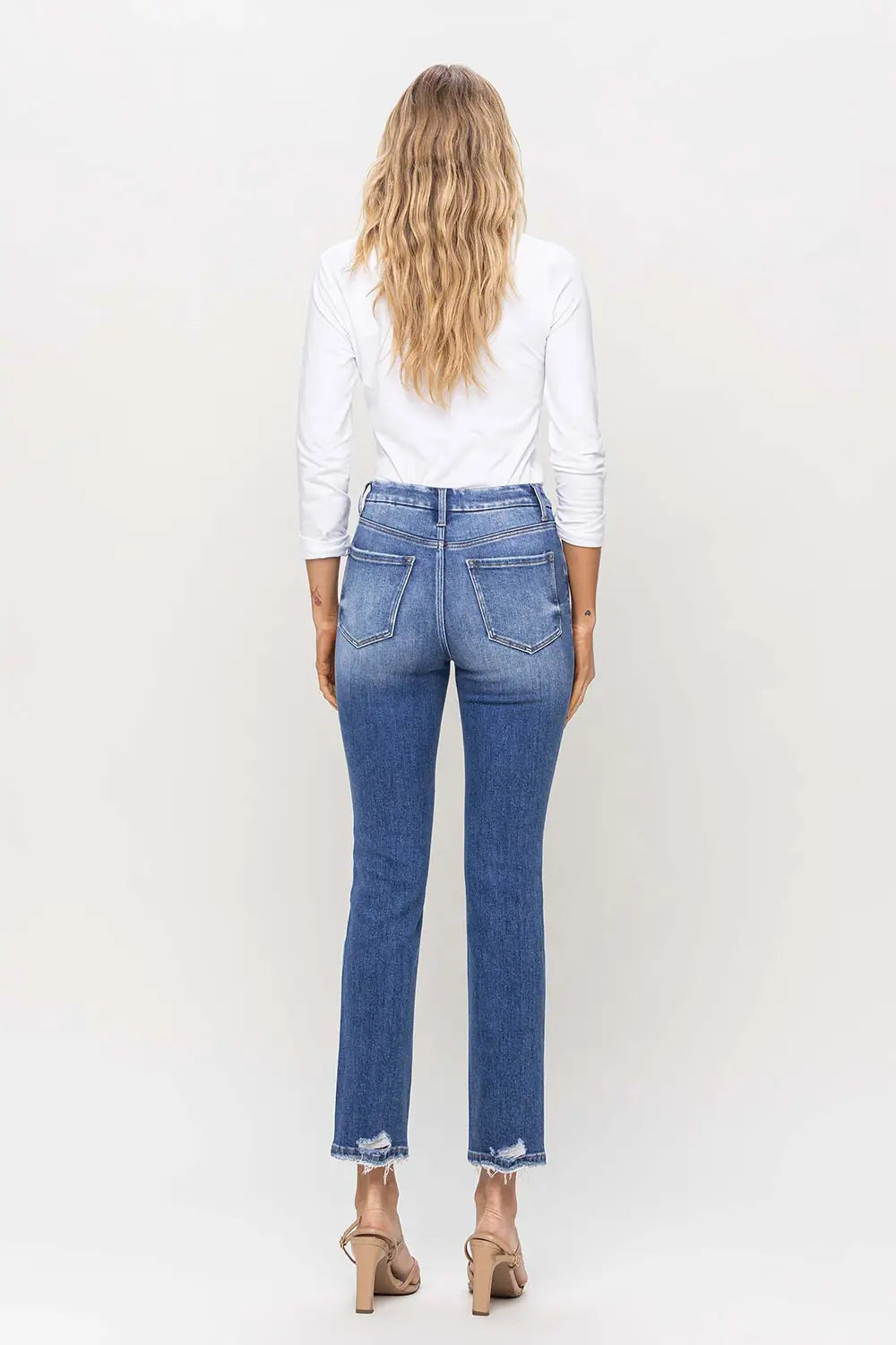 High Rise Slim Straight Jean