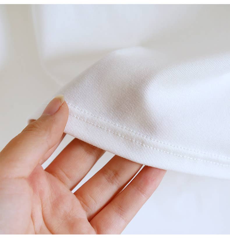 Cotton Blend Built-In Bra Tank Top - White