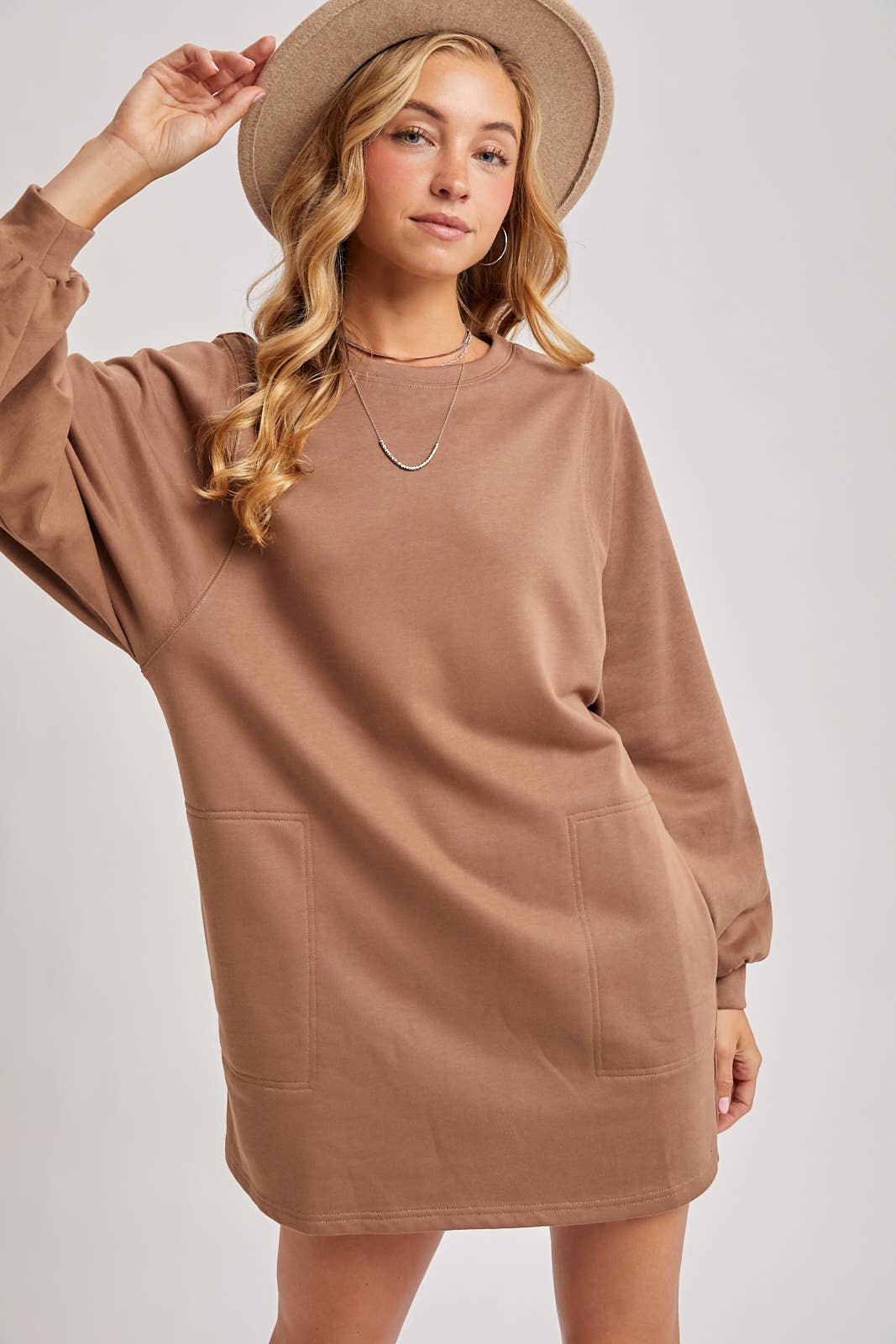 Oversized Sweater Dress w/Pockets - Coco