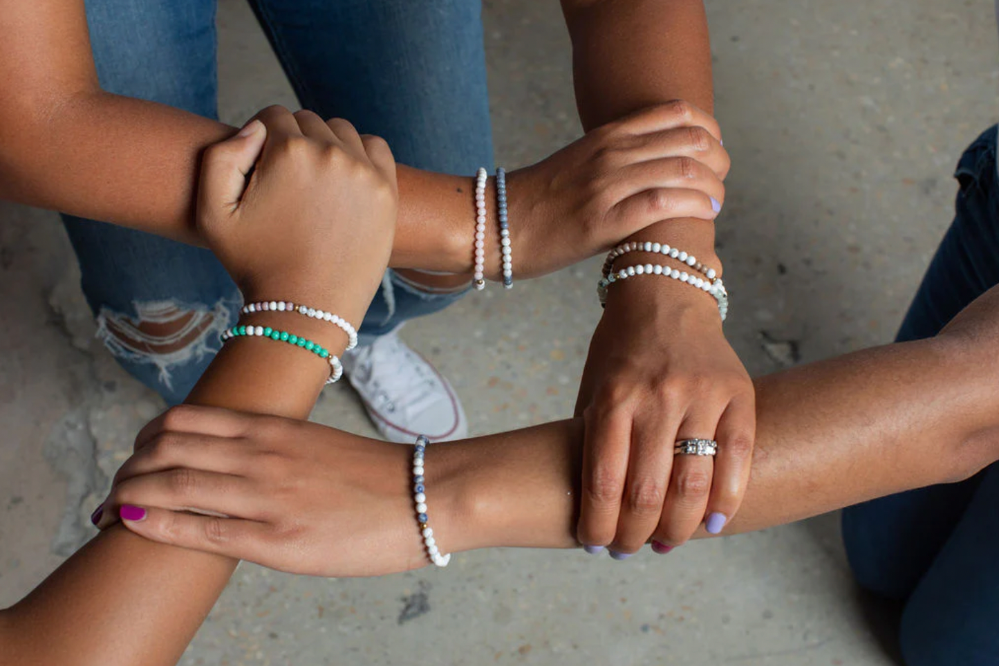 Morse Code Matching Set | MOTHER & MINI DAUGHTER: Cloudy Blue Quartz & Howlite