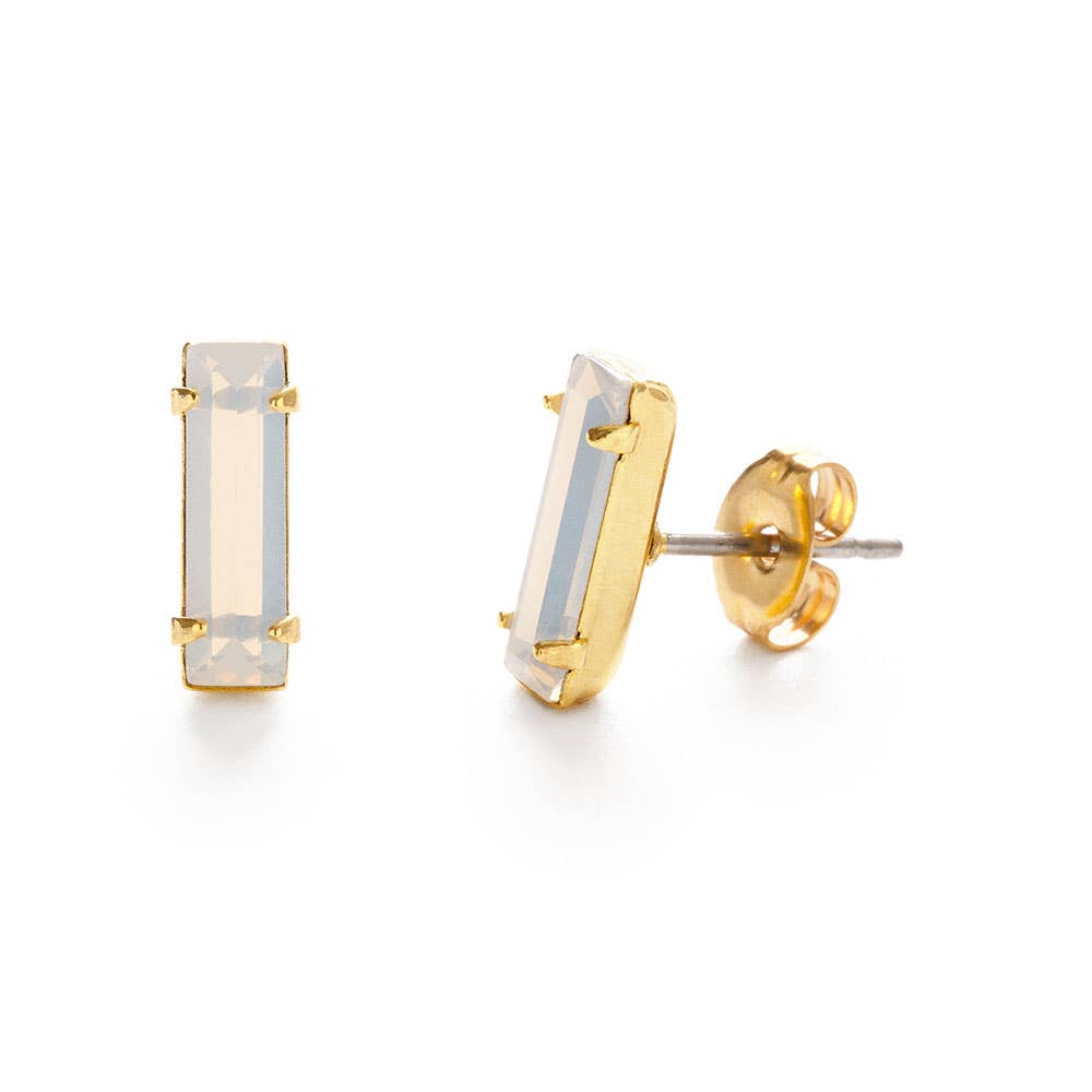 Baguette Stud Earrings - Clear Crystal