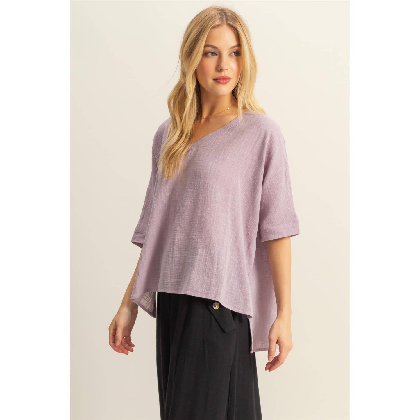 Oversized Cotton Top- Lavender