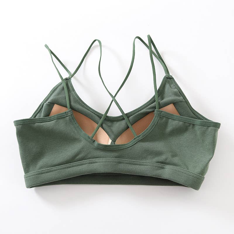 Soft Breathable Cotton Padded Bra Bralette crop top