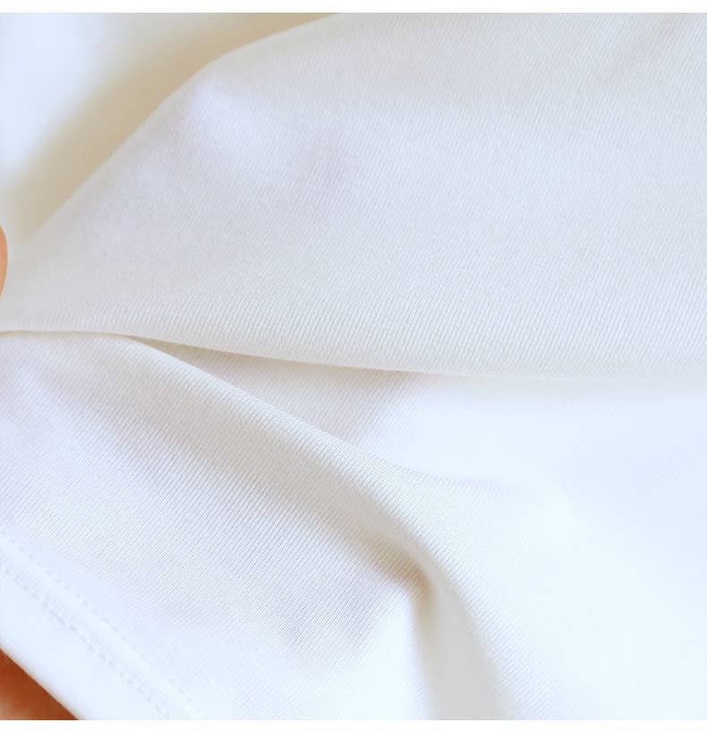 Cotton Blend Built-In Bra Tank Top - White