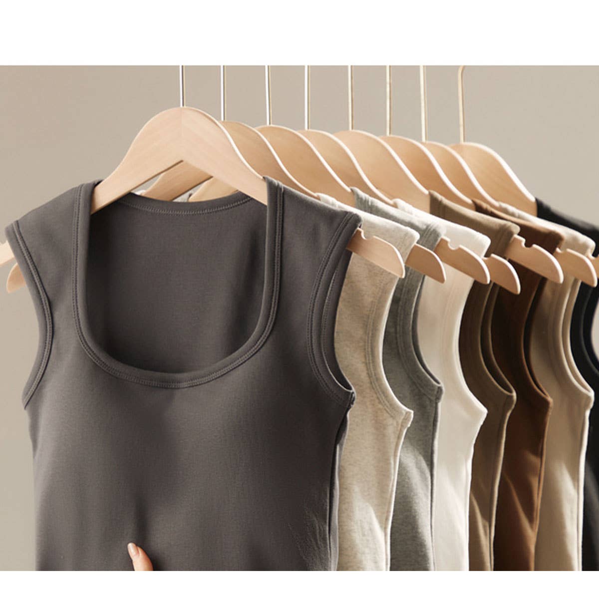 Basic Cotton Camisole Tank Tops With Built In Bra