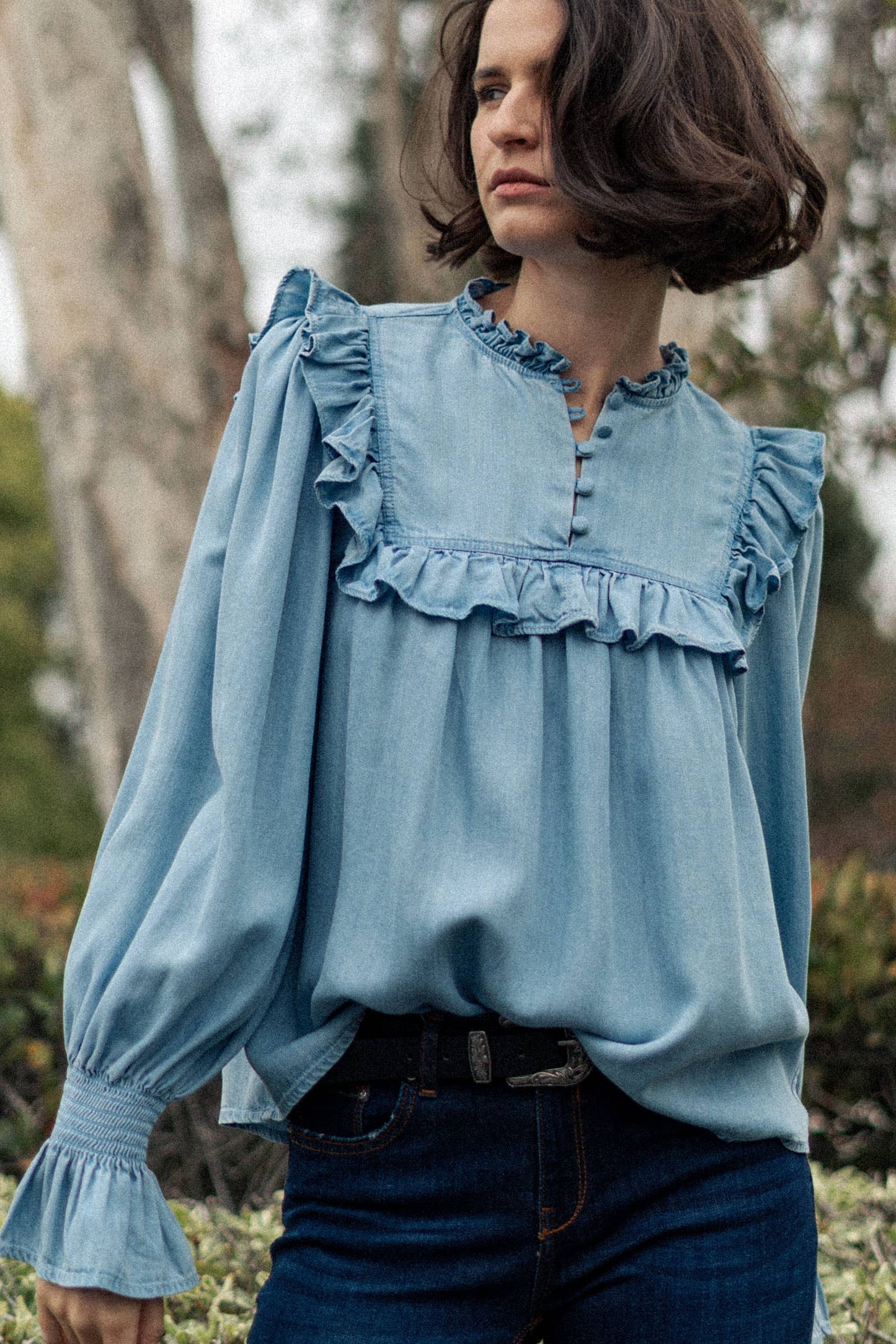 Smocked Sleeve Blouse