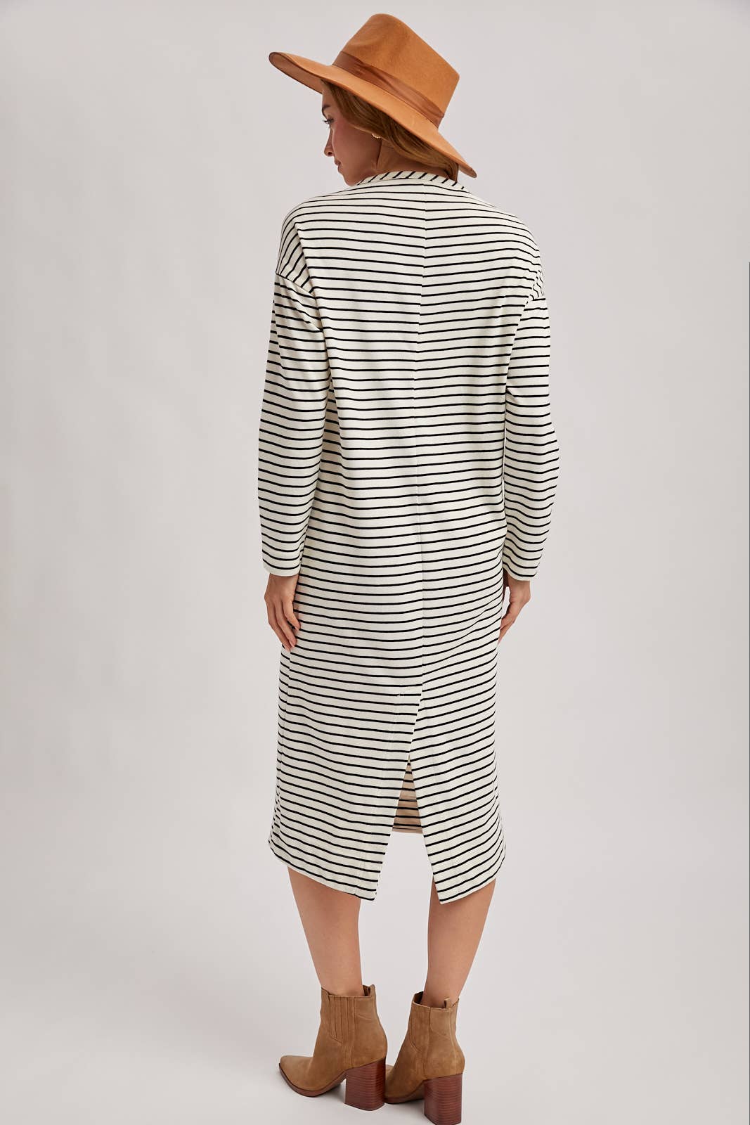 Striped Knit Midi Dress
