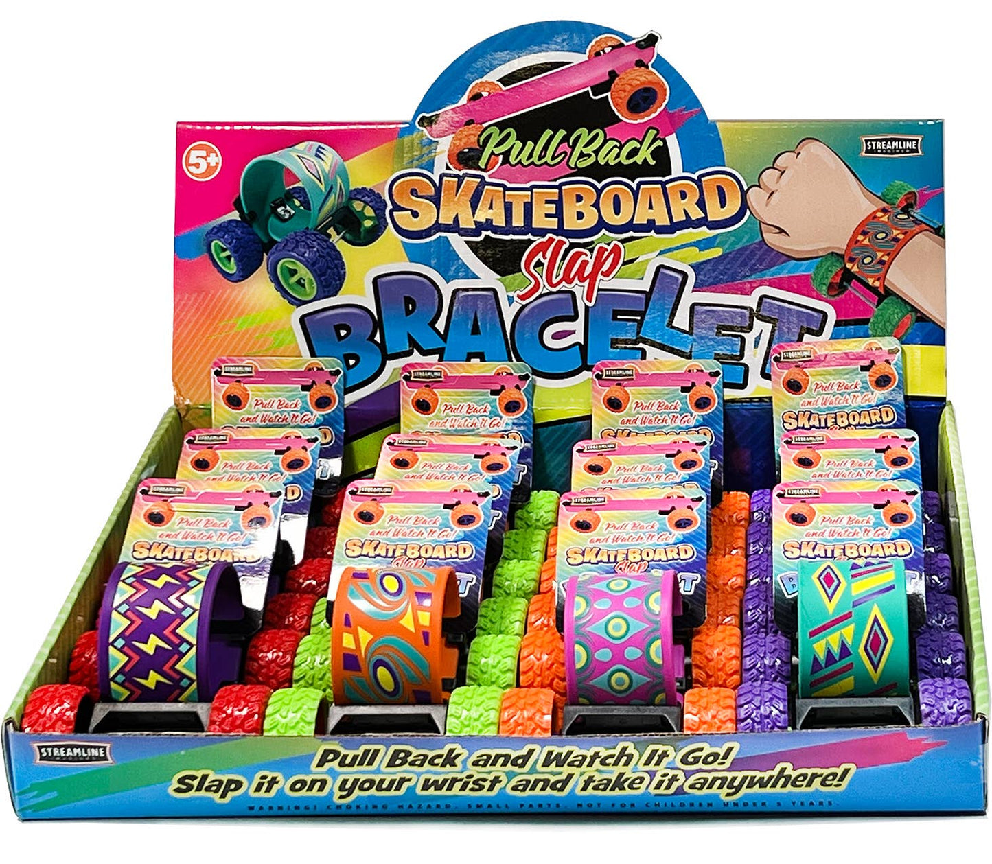Skateboard Pull Back Slap Bracelet