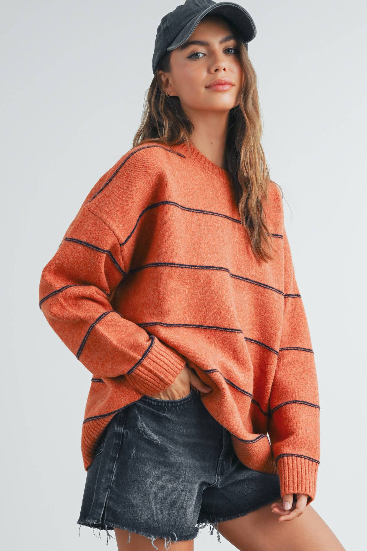 Striped Drop Shoulder Sweater