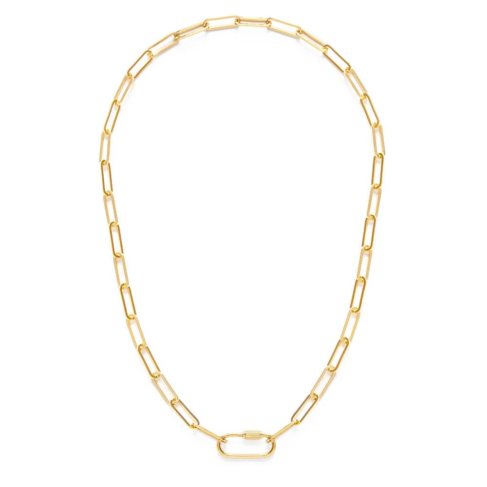 Paperclip Chain with Carabiner Clasp