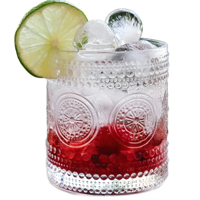 10 oz. Hobnail Beaded Floral Drinking Glasses