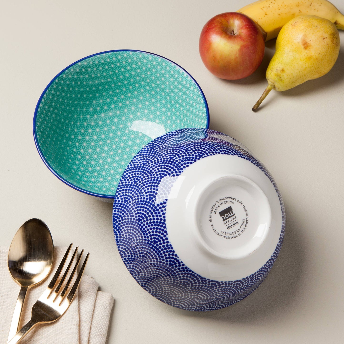 Blue Waves Stamped Bowl - 6 inch