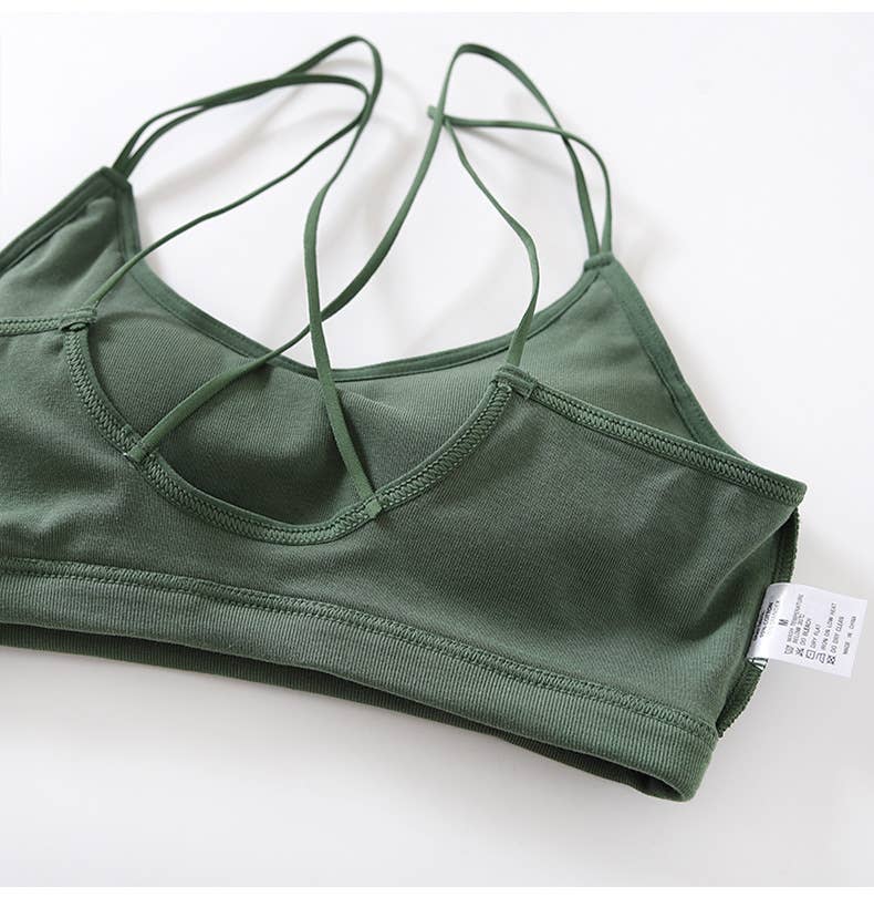 Soft Breathable Cotton Padded Bra Bralette crop top