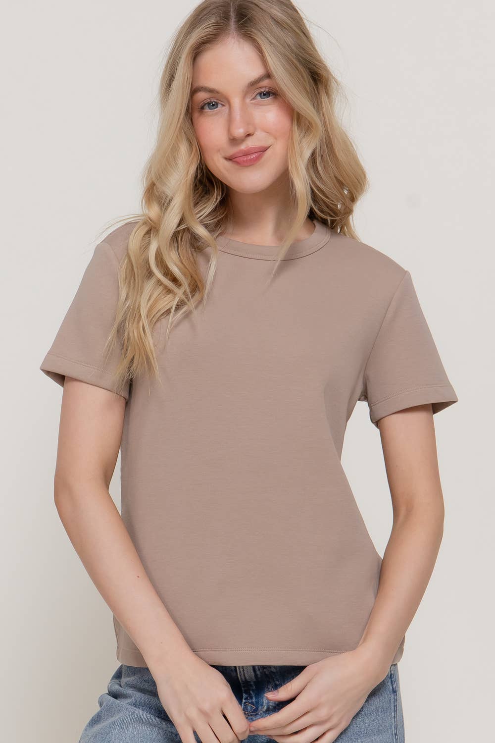 Short Sleeve Jersey Top - Khaki