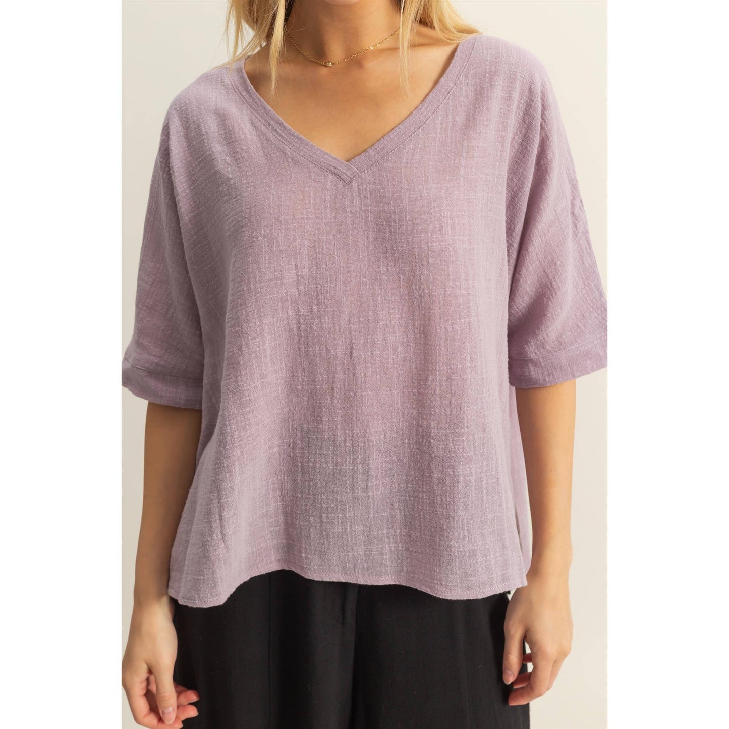 Oversized Cotton Top- Lavender